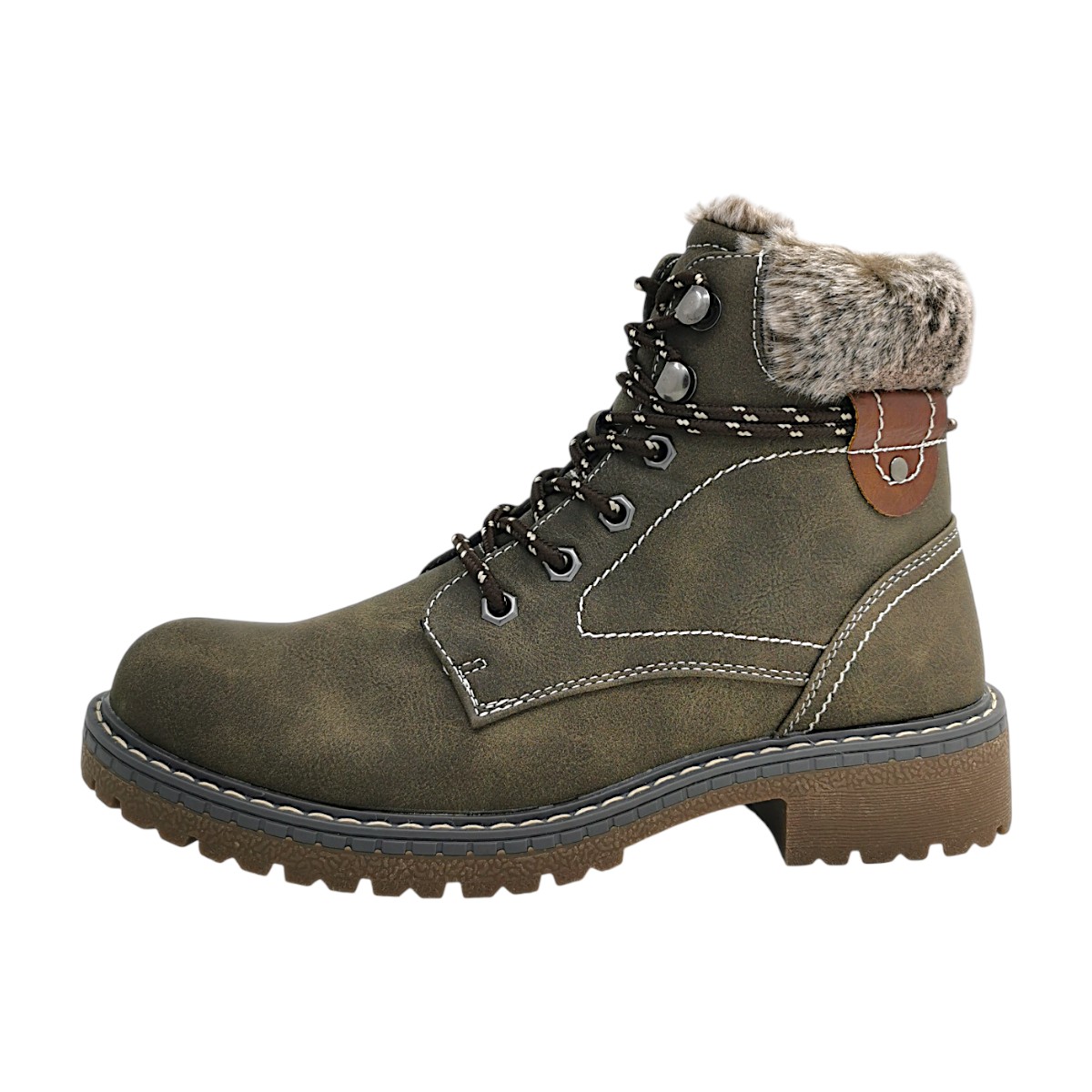 Becker Damenschuhe Schnürstiefel Grün Freizeit