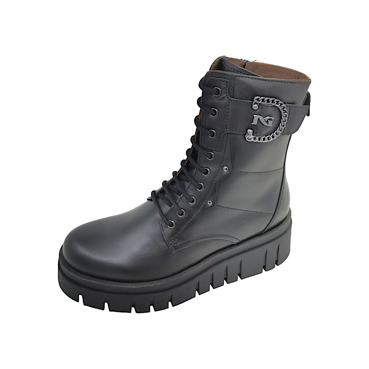 Nero Giardini Damenschuhe Schnürstiefel Schwarz Freizeit (100 Nero, Größe 38 EU)