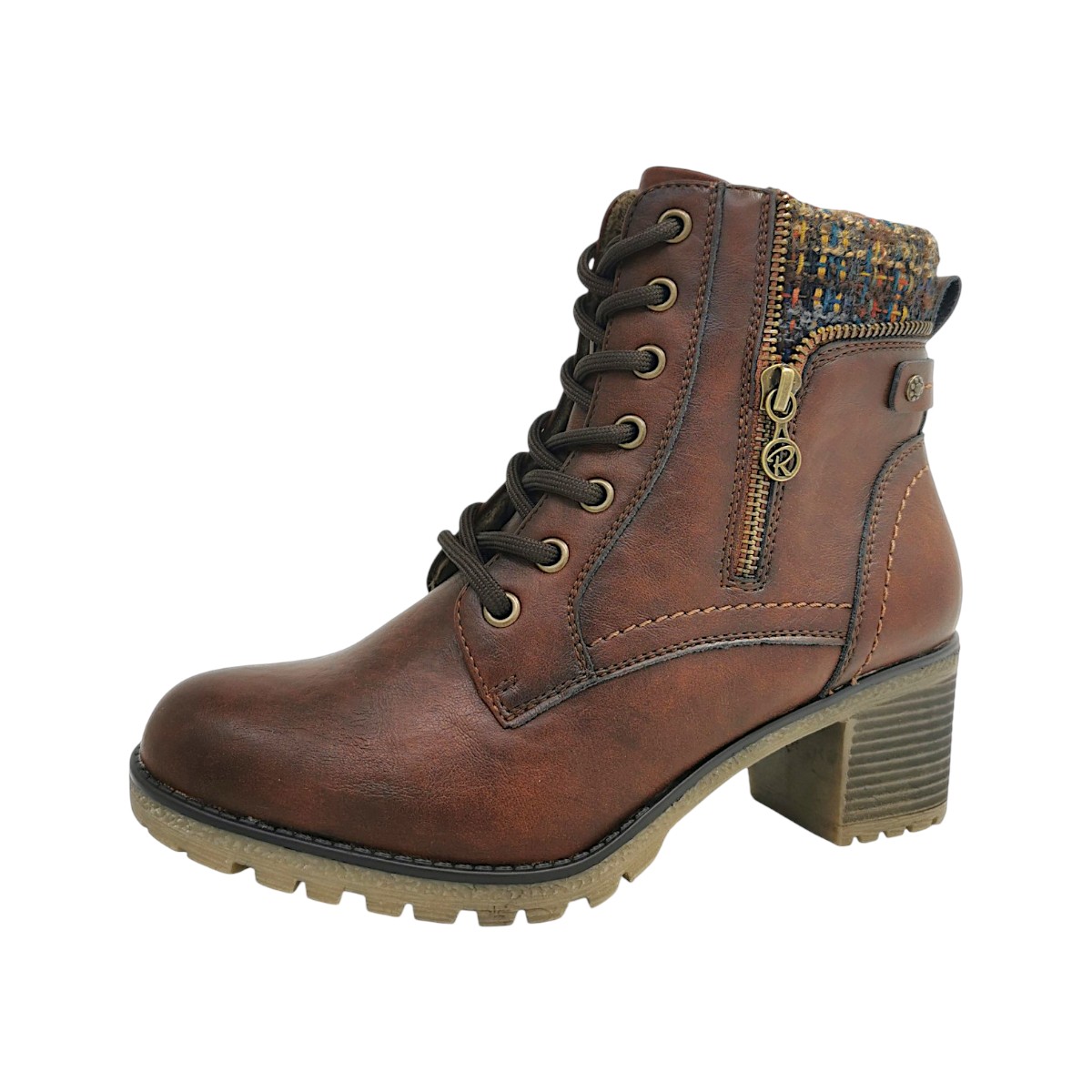 Relife Damenschuhe Schnürstiefel Braun Freizeit (cognac 029, Gr. 1:36)