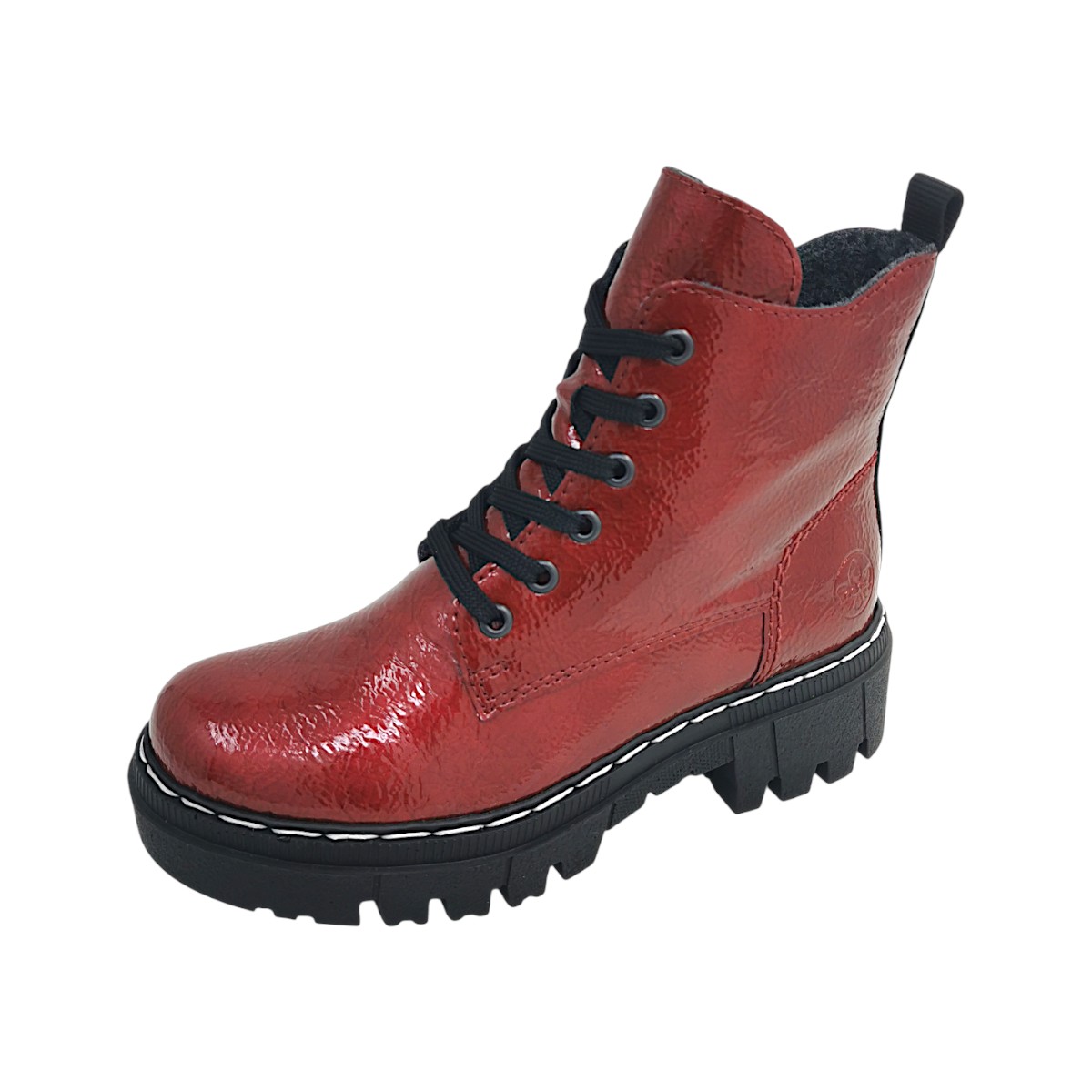 Rieker Damenschuhe Stiefel Schnürer Boots Rot Freizeit