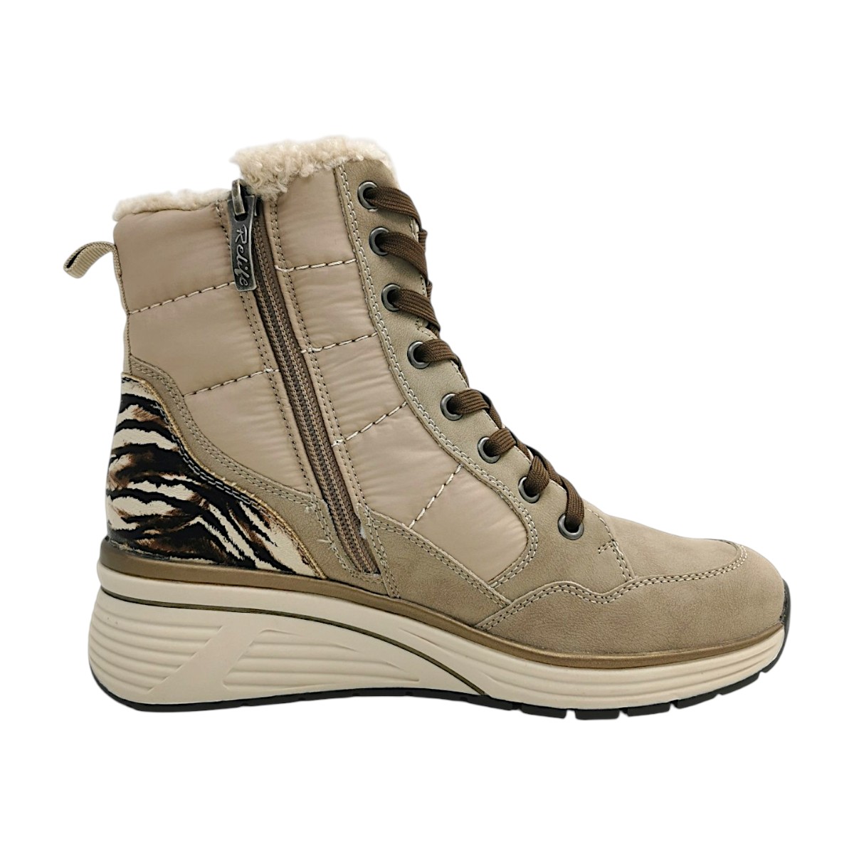Relife Damenschuhe Schnürstiefel Grau Freizeit (stone 016, Gr. 1:36)