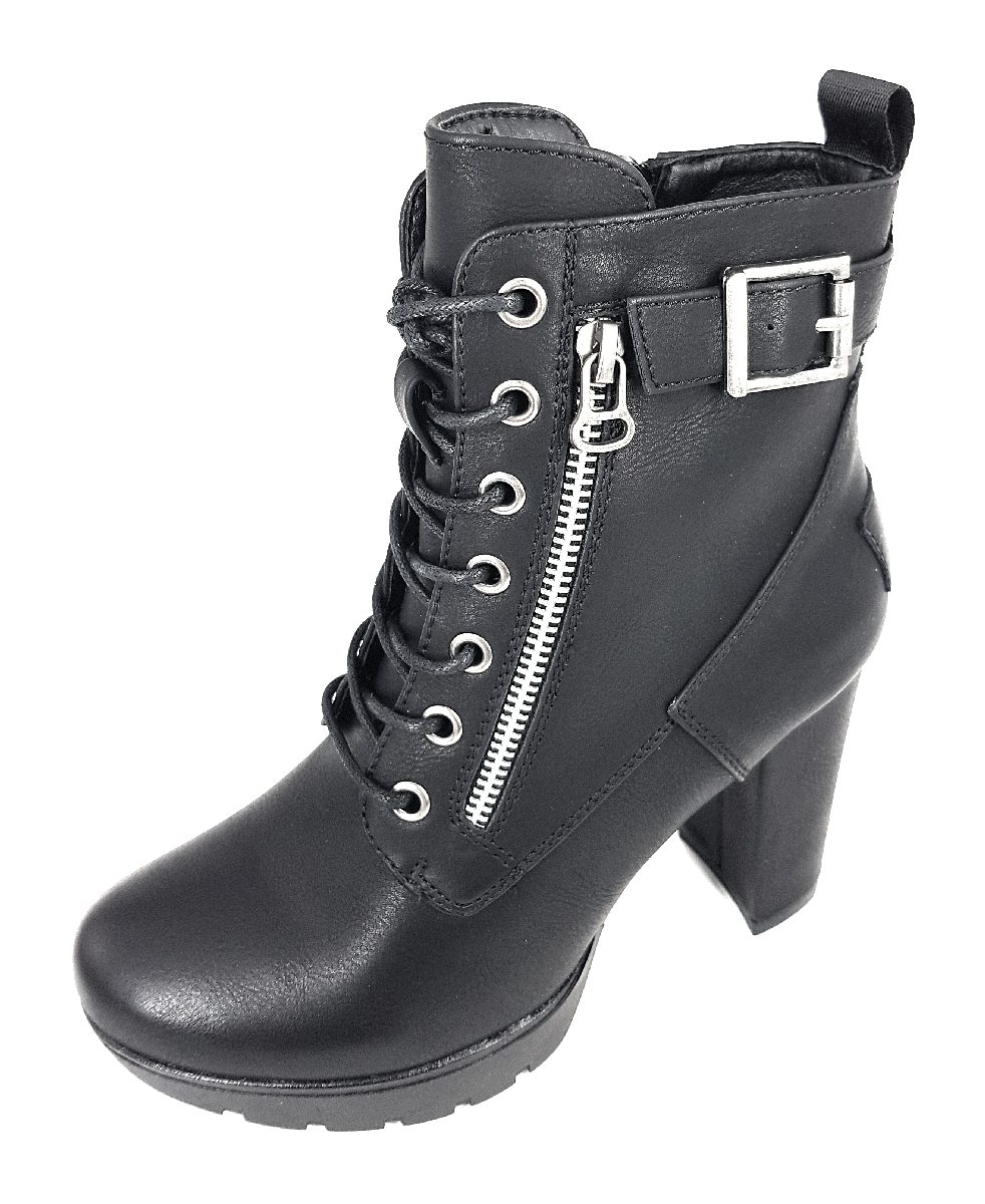 HIS Damenschuhe Stiefeletten Schnürer Stiefelette Schwarz Freizeit (Black, Größe 39 EU)