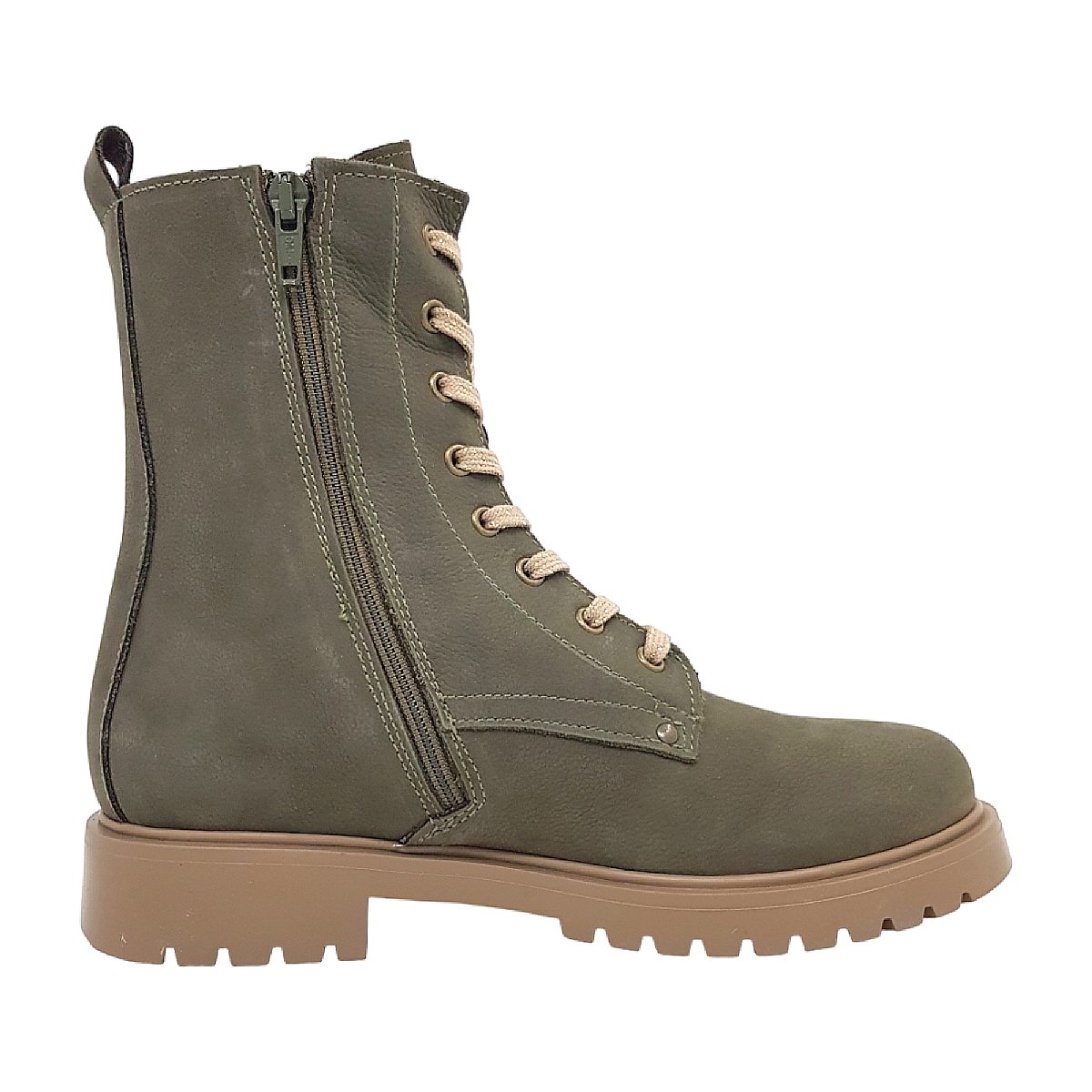 Micio Kinderschuhe Mädchen Schnürstiefel Grün Freizeit (Codex-Army, Größe 35 EU)