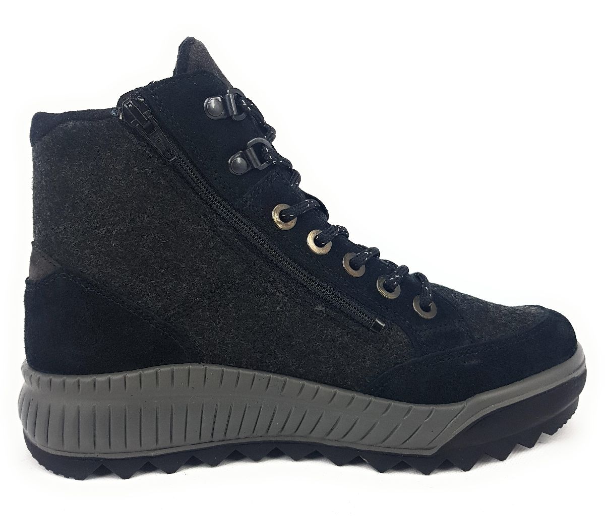 Legero Damenschuhe Stiefeletten Reißverschluss Schwarz Freizeit (black 0000, Größe 43 EU)