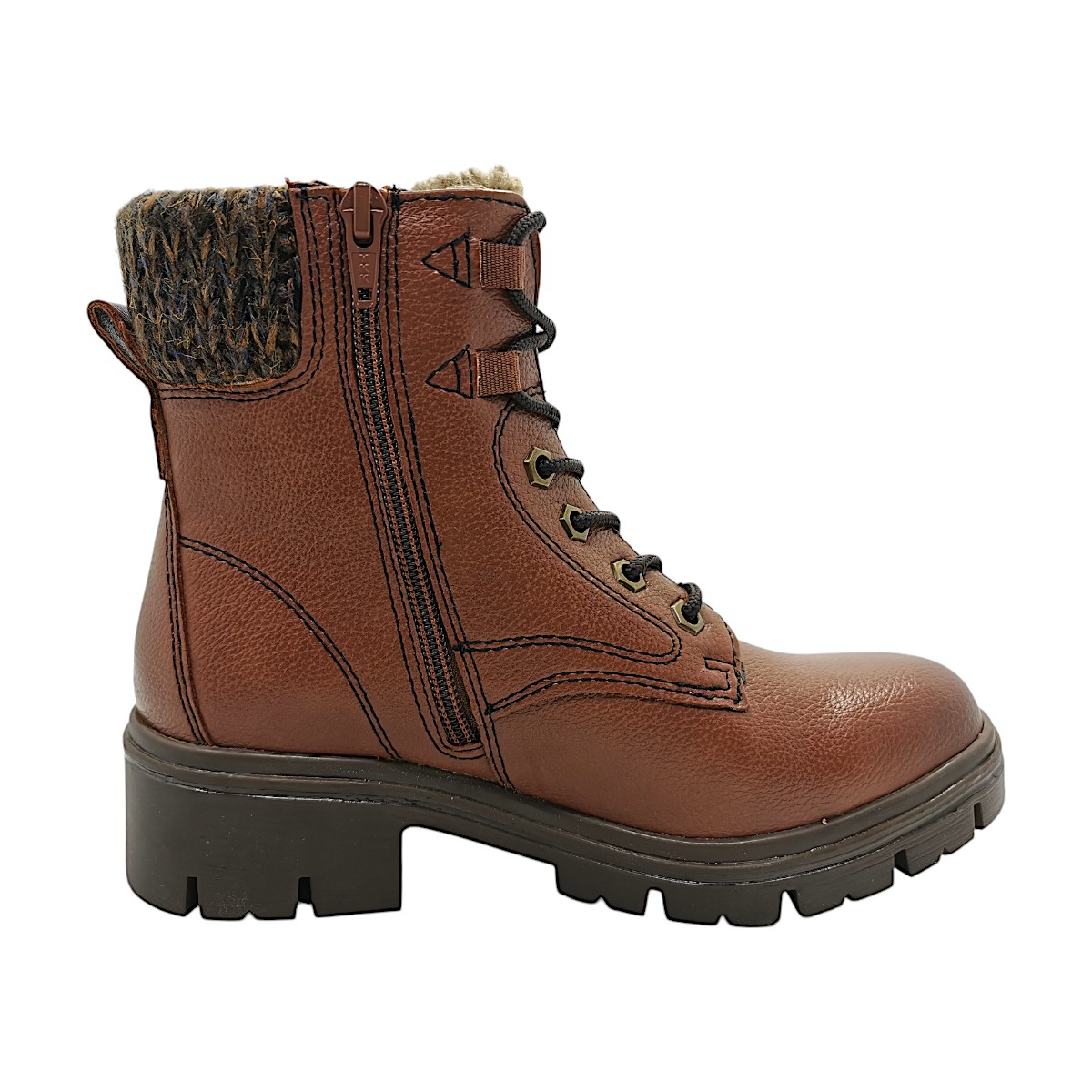 Jana Damenschuhe Stiefeletten Schnürer Braun Freizeit (305 cognac, Größe 38 EU)