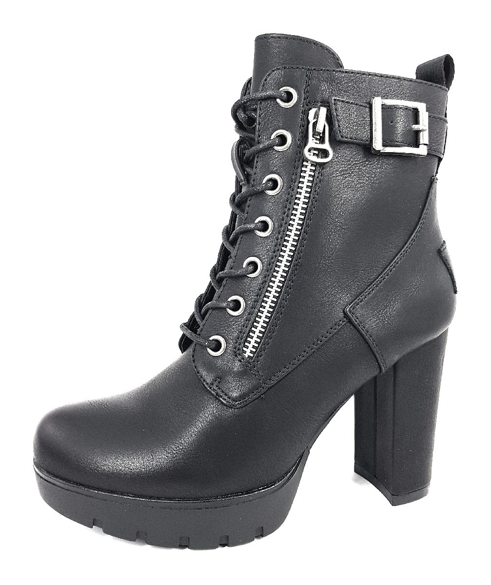 HIS Damenschuhe Stiefeletten Schnürer Stiefelette Schwarz Freizeit