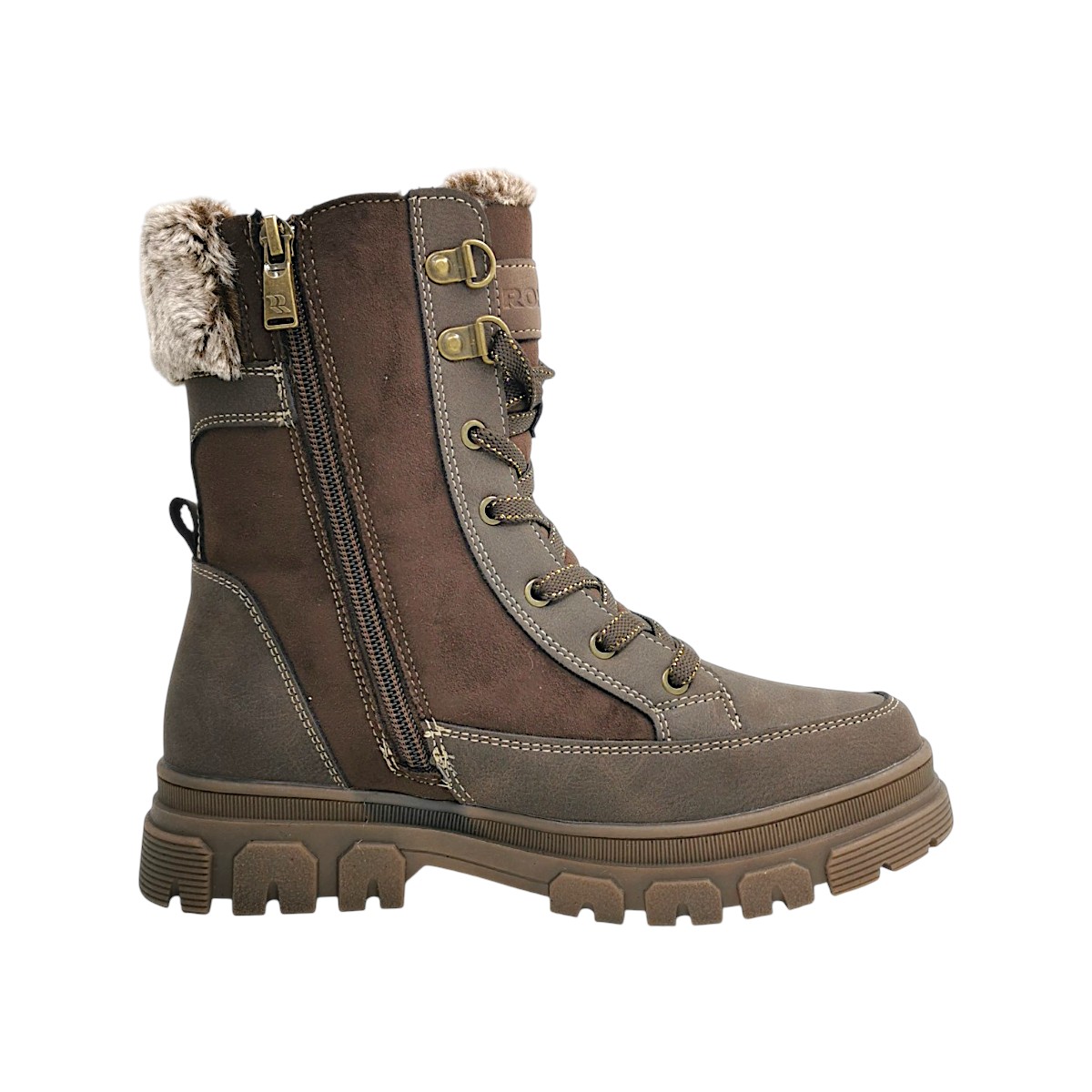 Romika Damenschuhe Schnürstiefel Braun Freizeit (mokka 00005, Größe 41 EU)