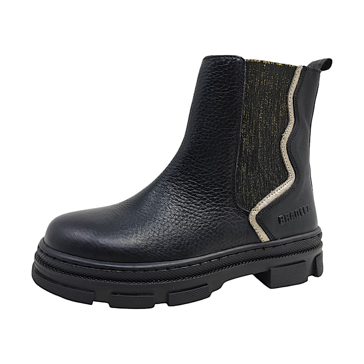 Braqeez Kinderschuhe Mädchen Stiefel Reißverschluss Schwarz Freizeit
