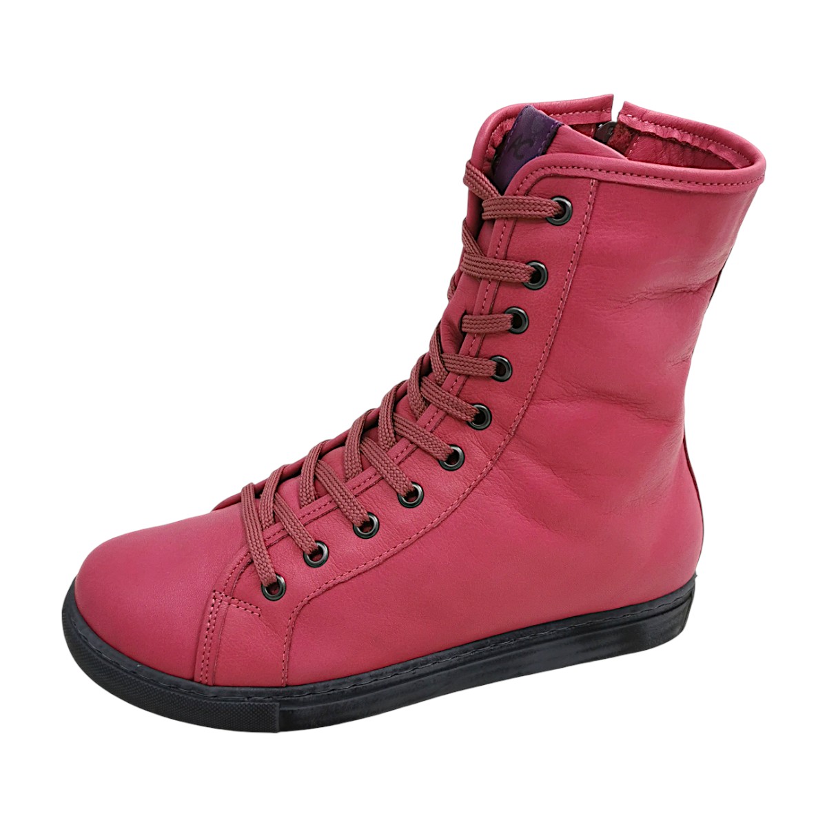 andrea conti Damenschuhe Schnürstiefel Rosa Freizeit (Hot pink/plum, Größe 41 EU)
