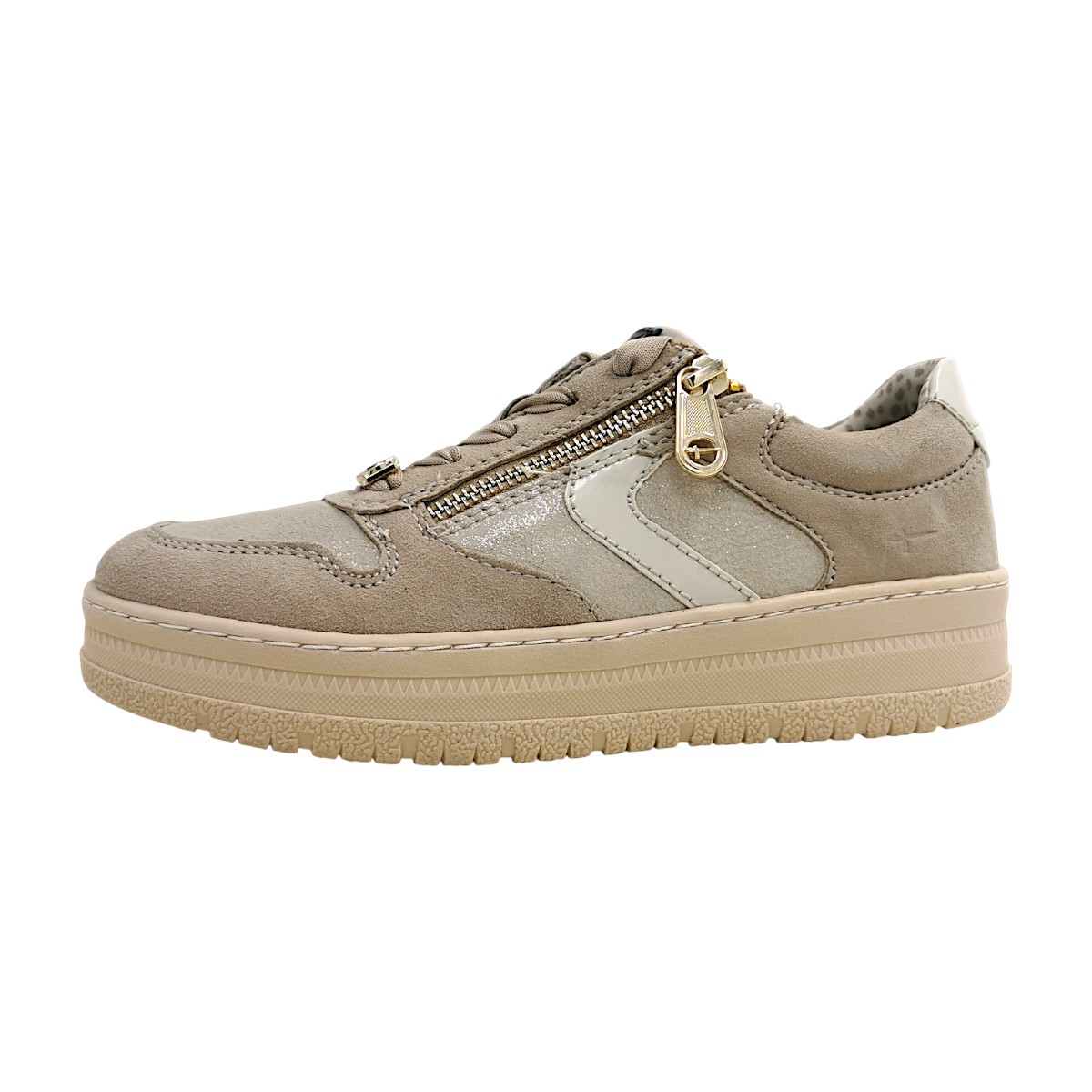 Tamaris Comfort Damenschuhe sportlicher Schnürer Beige Freizeit