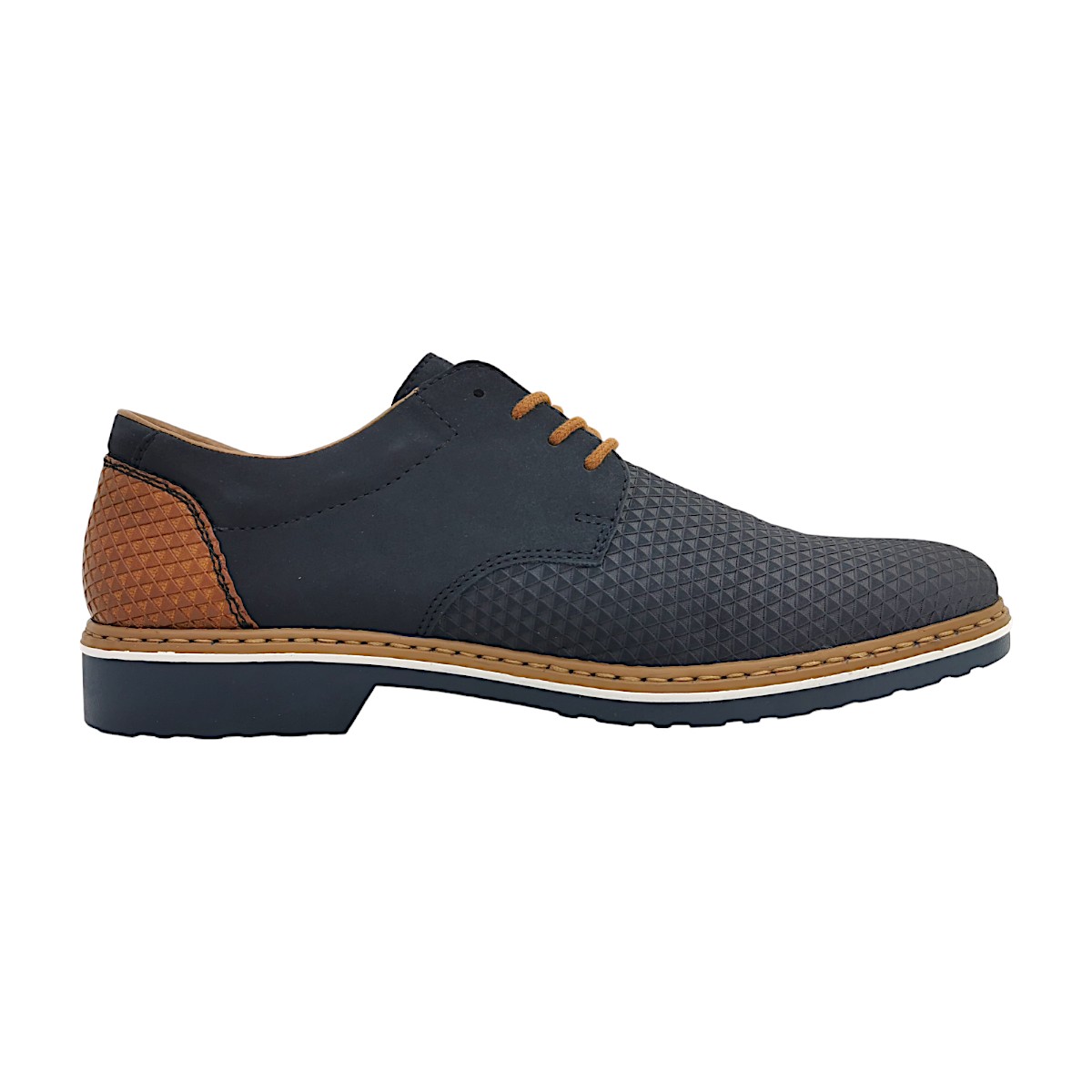 Rieker Namur/Ambor Herrenschuhe Businessschuhe Schnürer Blau Elegant (Pazifik/ Amaretto 16, Gr. 1:42)