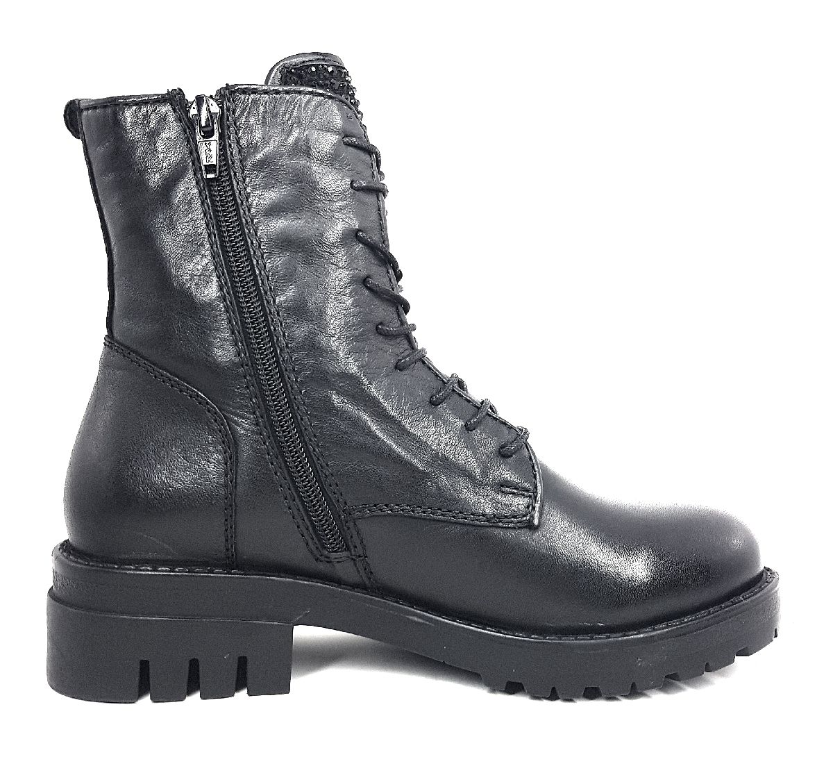 2 Go Fashion Damenschuhe Stiefeletten Schnürer Stiefelette Schwarz Freizeit (9 Schwarz, Größe 36 EU)