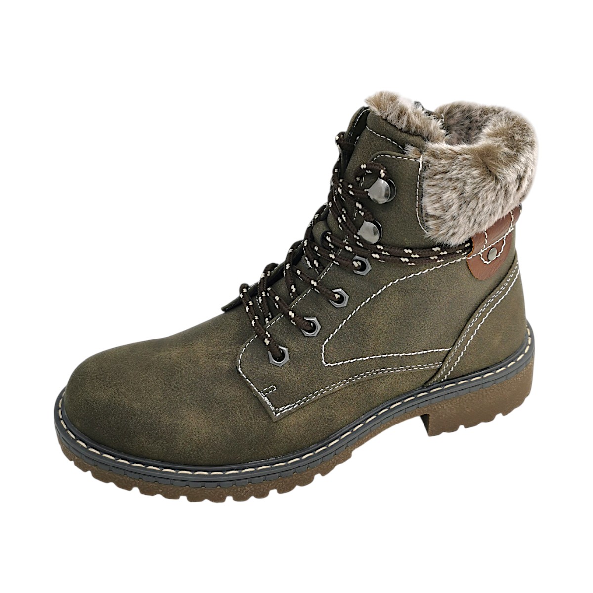 Becker Damenschuhe Schnürstiefel Grün Freizeit