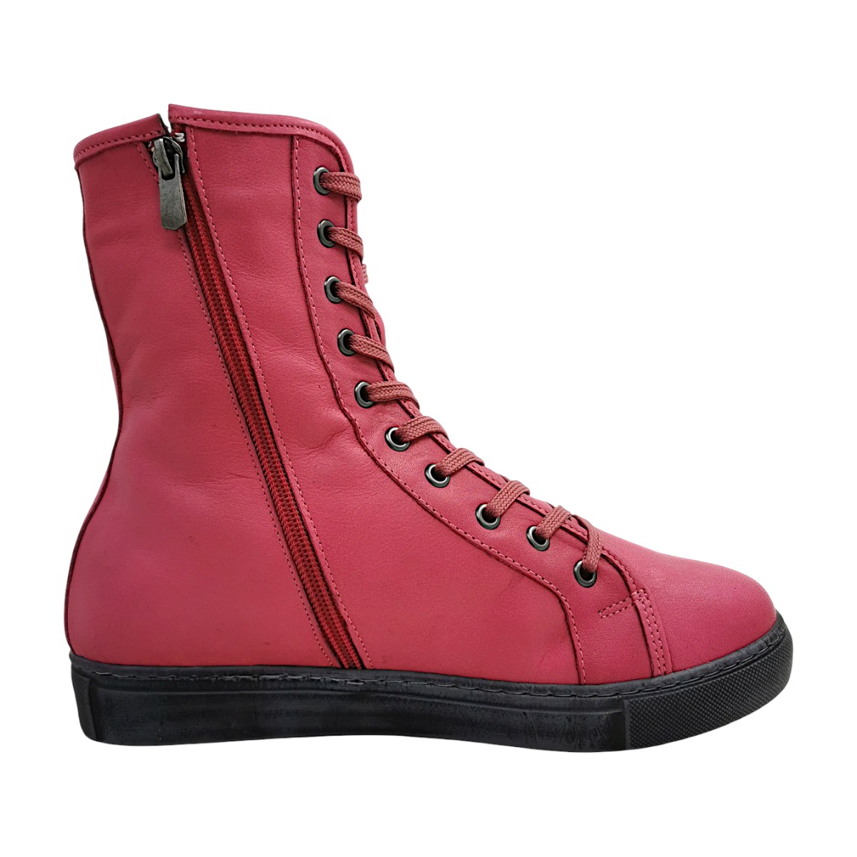 andrea conti Damenschuhe Schnürstiefel Rosa Freizeit (Hot pink/plum, Größe 41 EU)