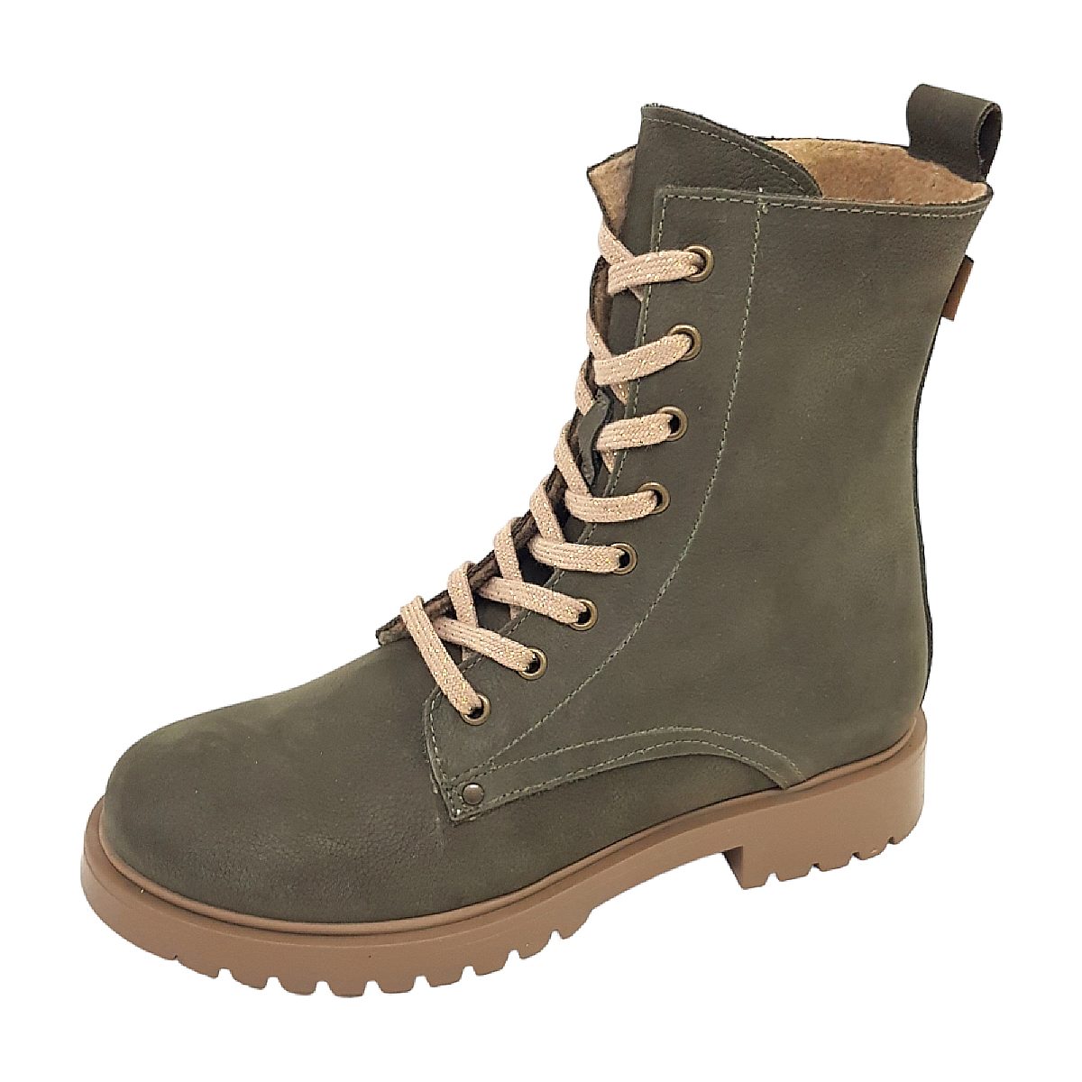 Micio Kinderschuhe Mädchen Schnürstiefel Grün Freizeit (Codex-Army, Größe 35 EU)