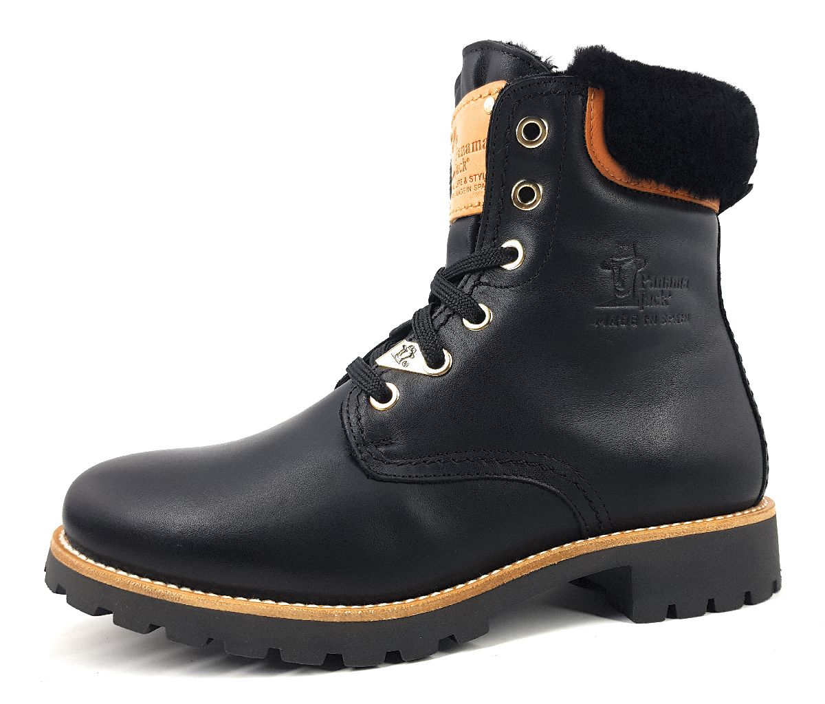 Panama Jack Damenschuhe Stiefel Schnürer Stiefel Schwarz Freizeit