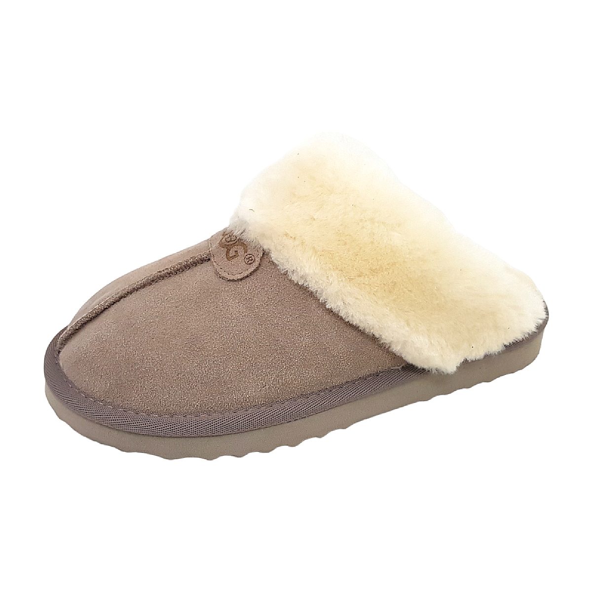 OOG Damenschuhe Hausschuhe Grau Freizeit (taupe, Gr. 1:37)