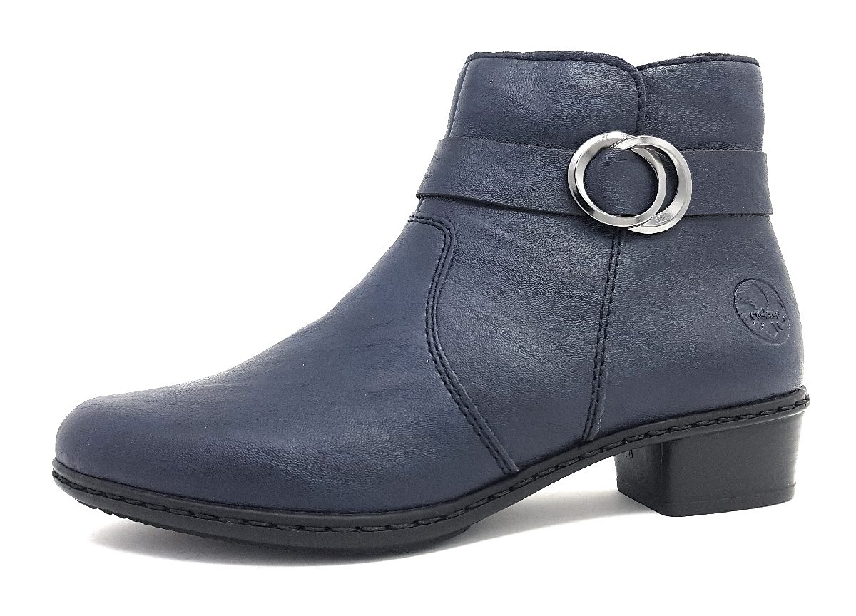 Rieker Gurgaon Damenschuhe Stiefel Blau Freizeit (blau 14, Größe 38 EU)