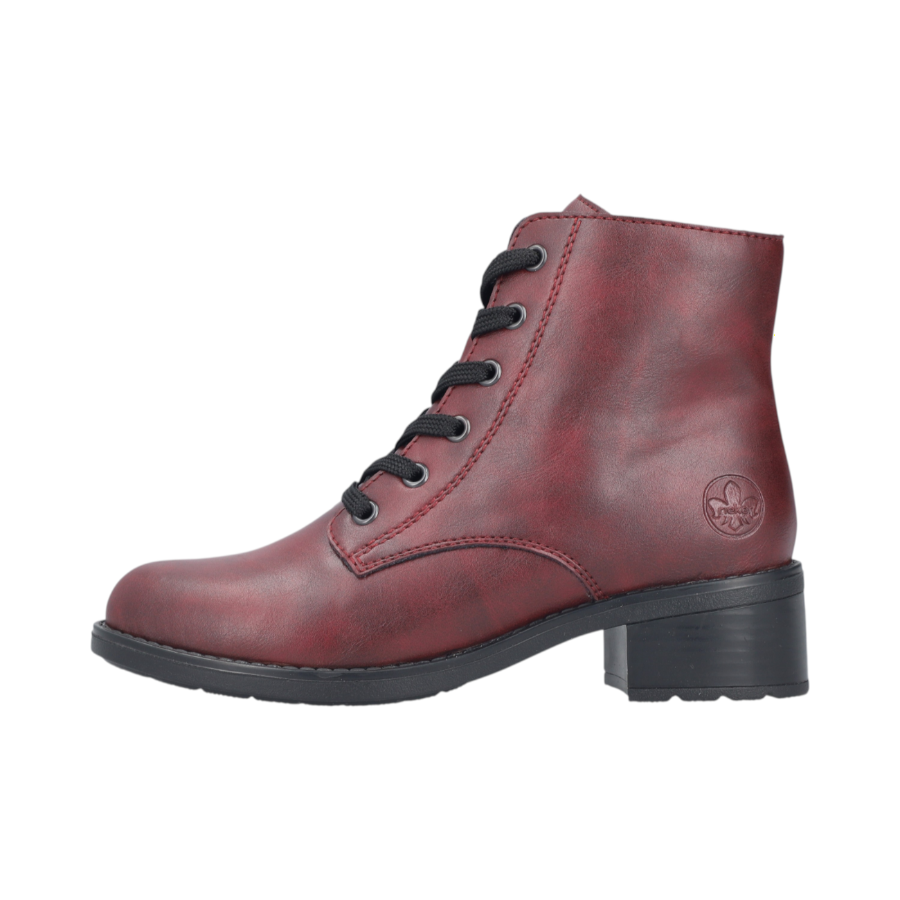 Rieker Damenschuhe Stiefel Schnürer Schnürstiefel Rot Freizeit (wine 35, Gr. 1:40)