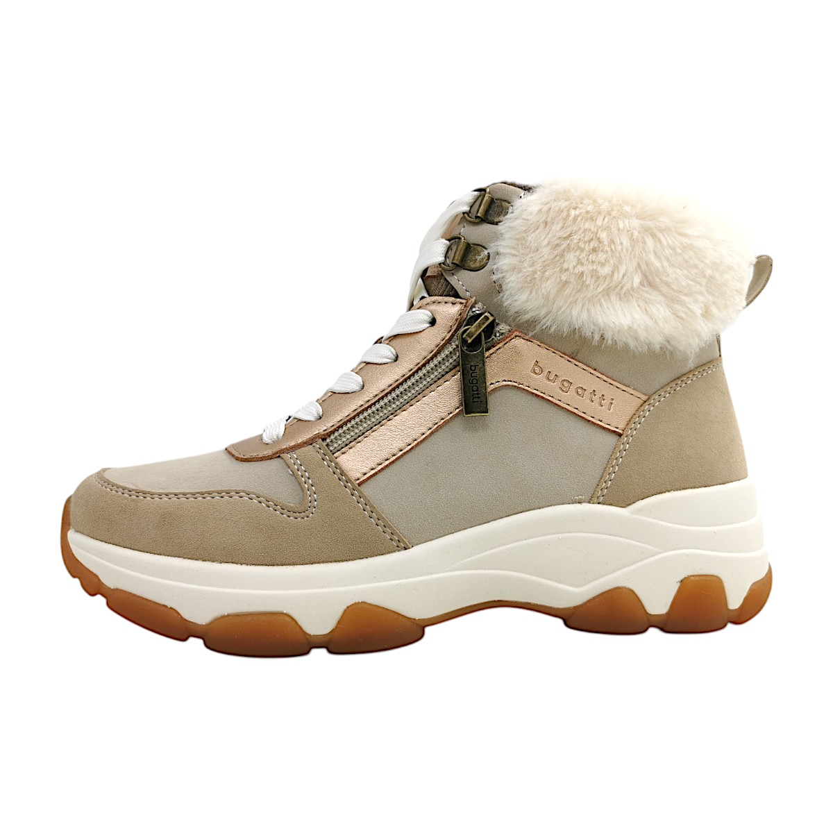 Bugatti Woman Damenschuhe Schnürstiefel Beige Freizeit