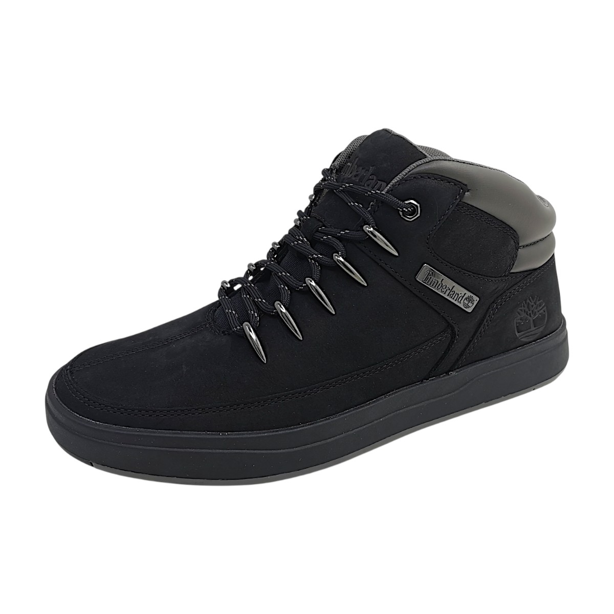 Timberland Davis Square MID Laceup Herrenschuhe Schnürstiefel Schwarz Freizeit (Black 0011, Größe 47 EU)