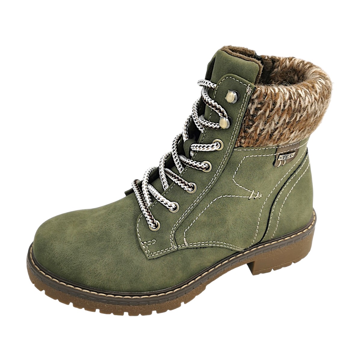 Jane Klain Damenschuhe Schnürstiefel Grün Freizeit (khaki 728, Größe 42 EU)