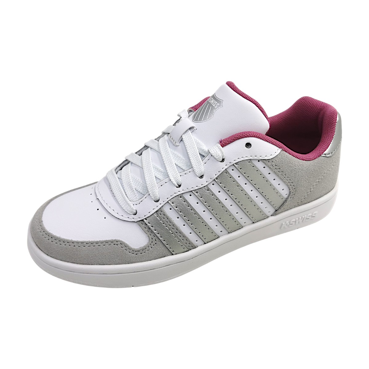 K-Swiss Court Palisades 96931-058-M Weiß grey/violet/solver 058 K-Swiss Court Palisades 96931-058-M Weiß grey/violet/solver 058
