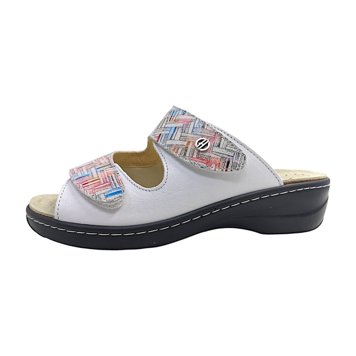 Hickersberger Milano Damenschuhe Pantoletten Fußbett Weiß Freizeit