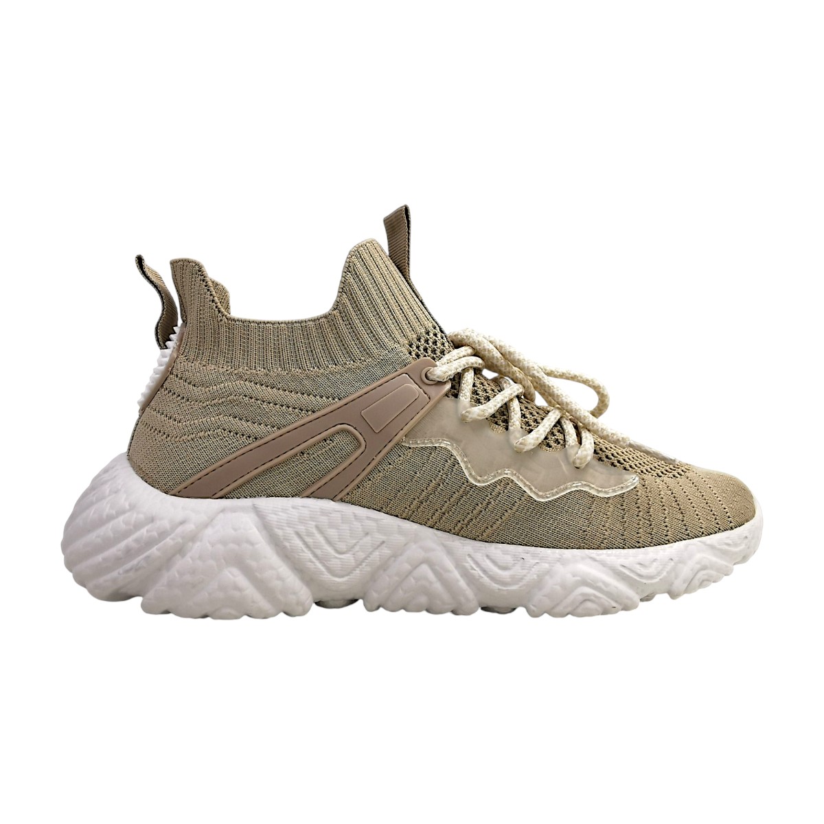 Jane Klain Damenschuhe Schnürschuhe Sportive Slipper Beige Freizeit (beige 409, Gr. 1:36)