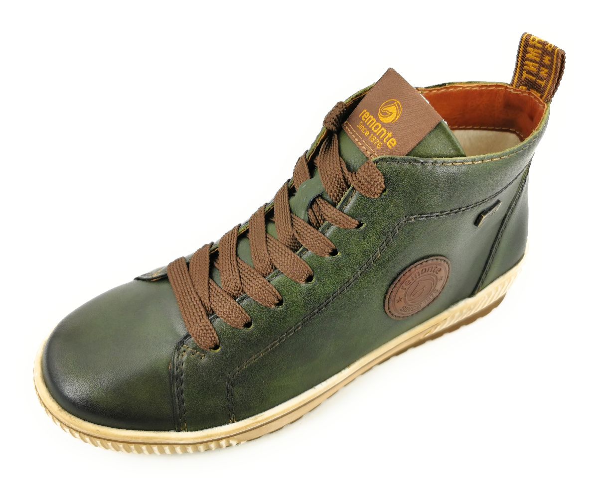 Remonte Damenschuhe Stiefel Schnürer Stiefelette Grün Freizeit