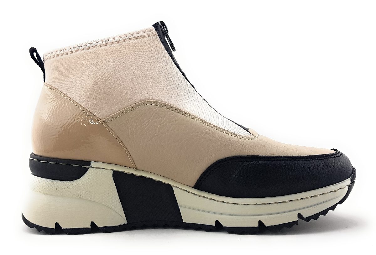 Rieker Damenschuhe Schlupfstiefelette Mehrfarbig Freizeit (beige kombi 60, Größe 36 EU) Rieker Damenschuhe Schlupfstiefelette Mehrfarbig Freizeit (beige kombi 60, Größe 36 EU)