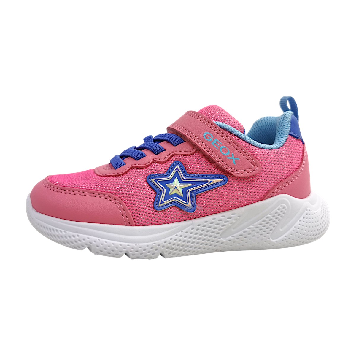 Geox Sprintye Girl Kinderschuhe Mädchen Halbschuhe Klettschuh Rosa Freizeit (pink/indigo CE84V, Gr. 1:28)