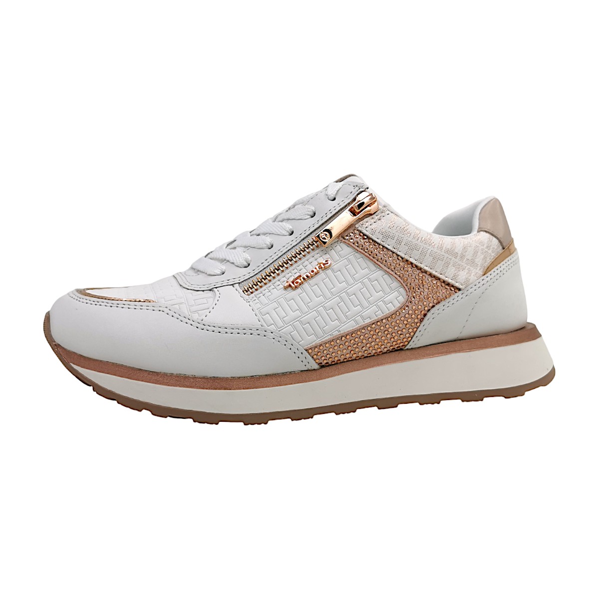 Tamaris Damenschuhe Für lose Einlagen Schnürer Weiß Freizeit