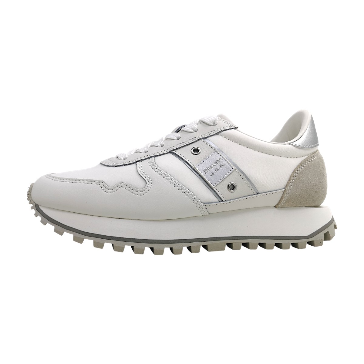 Blauer USA Millen Damenschuhe sportlicher Schnürer Weiß Freizeit Blauer USA Millen Damenschuhe sportlicher Schnürer Weiß Freizeit