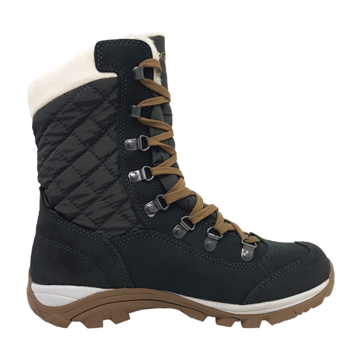 Brütting Fenella Damenschuhe Stiefel Schnürer Braun Freizeit (anthrazit/beige, Größe 37 EU)