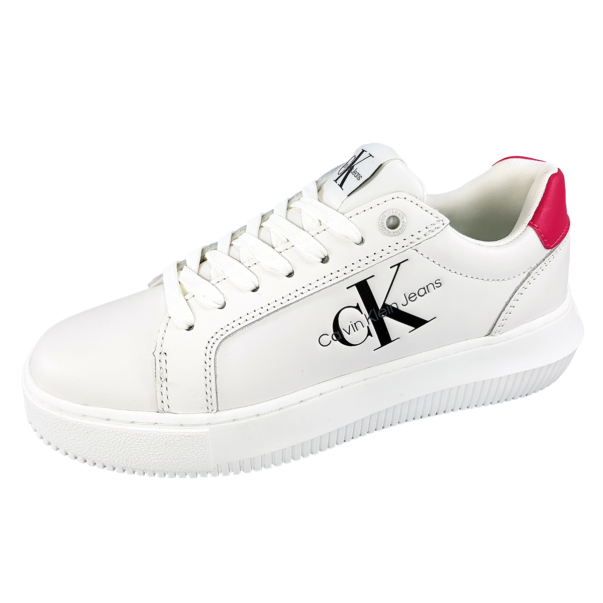 Calvin Klein Chunky Cupsole Weiß 01W White/Rasberry Calvin Klein Chunky Cupsole Weiß 01W White/Rasberry