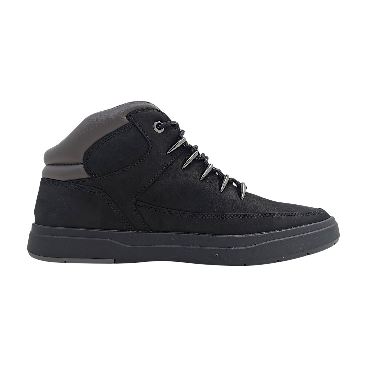 Timberland Davis Square MID Laceup Herrenschuhe Schnürstiefel Schwarz Freizeit (Black 0011, Größe 47 EU)