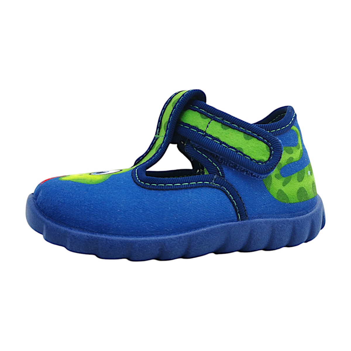 Fischer Markenschuhe Kinder Klett Hausschuh Kinderschuhe Jungen Blau