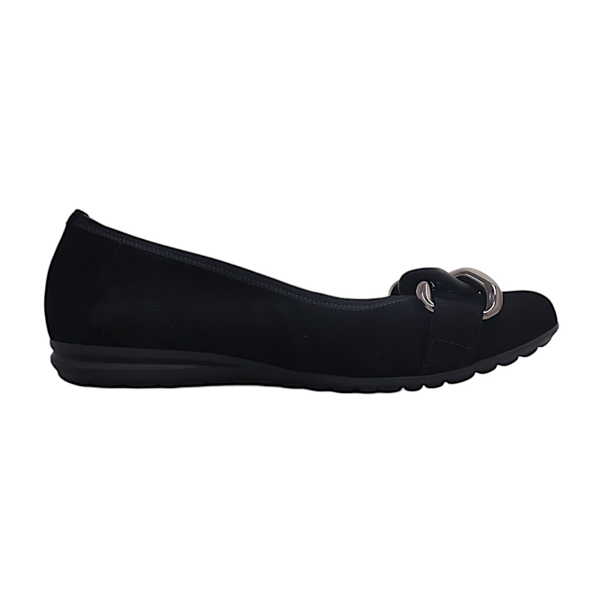 Gabor Comfort Damenschuhe Ballerina Schwarz Freizeit (schwarz(uni+asilb), Größe 36.5 EU)