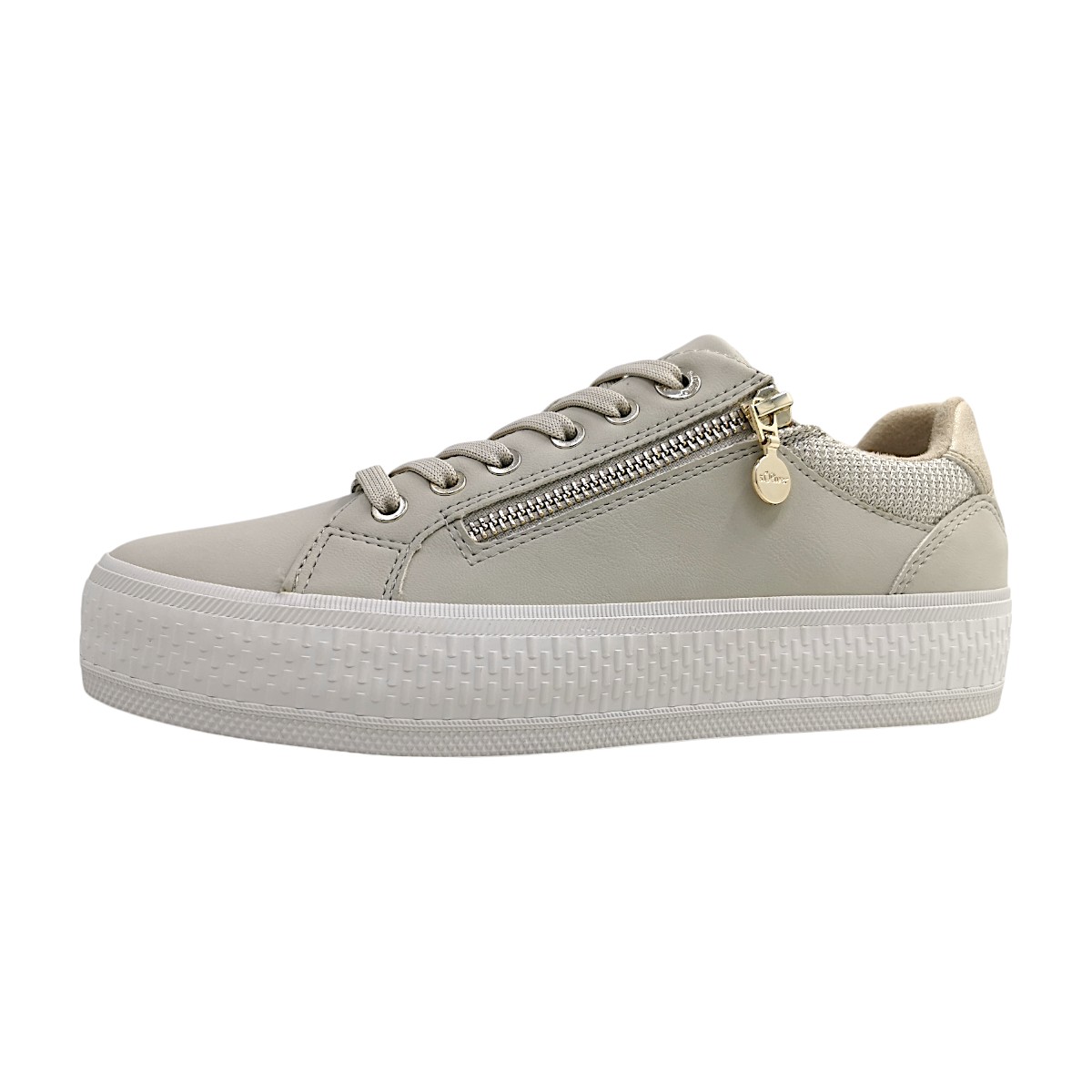 s.Oliver Damenschuhe Schnürschuhe Beige Freizeit