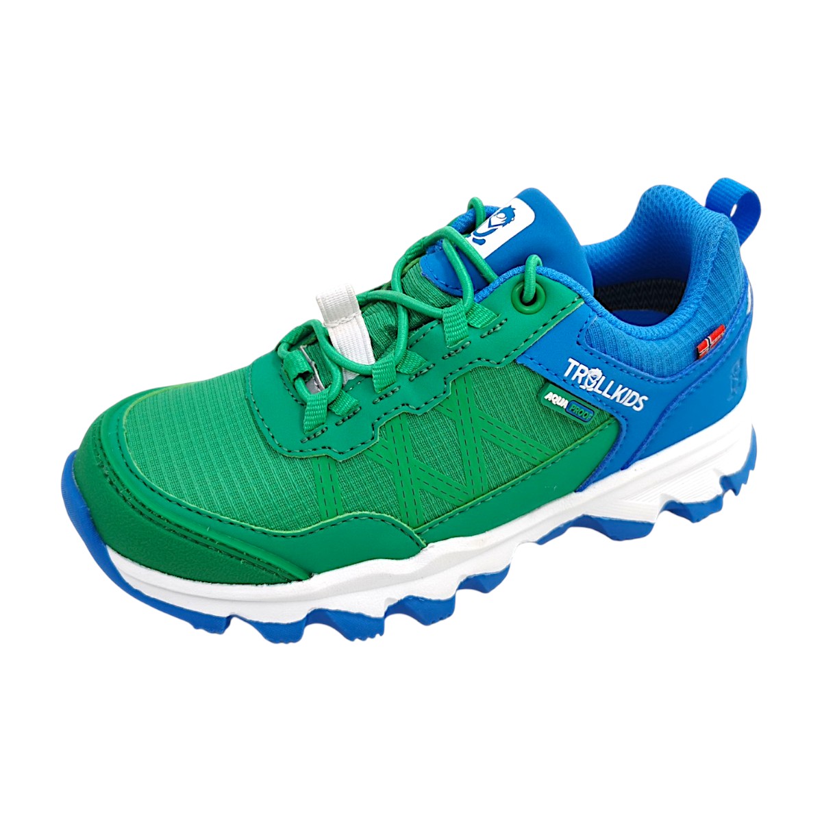Trollkids Trolltunga Hiker Low XT 699-302 Grün emerald green/blue/white