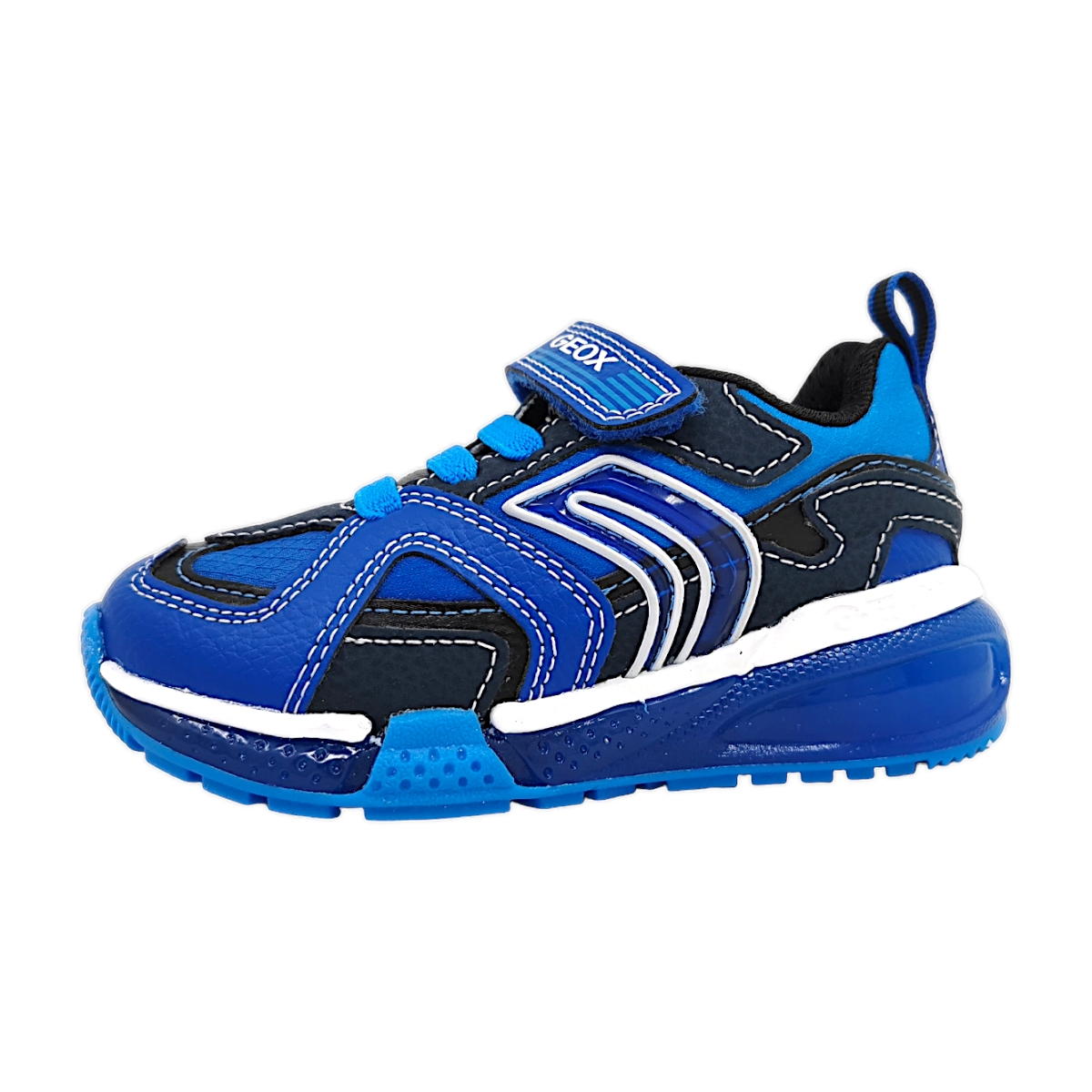 Geox Bayonyc Bay Kinderschuhe Jungen Halbschuhe Klettschuh Blau Freizeit