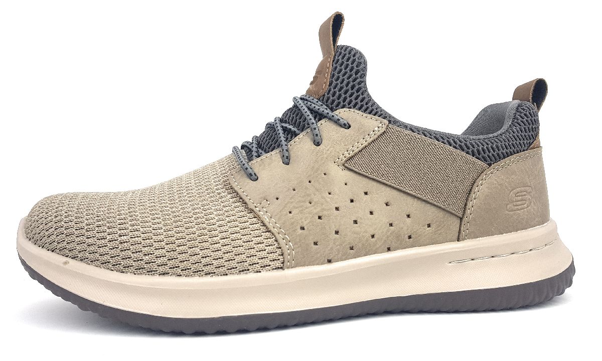 Skechers Delson-Camben Herrenschuhe Slipper Sneaker Beige Freizeit