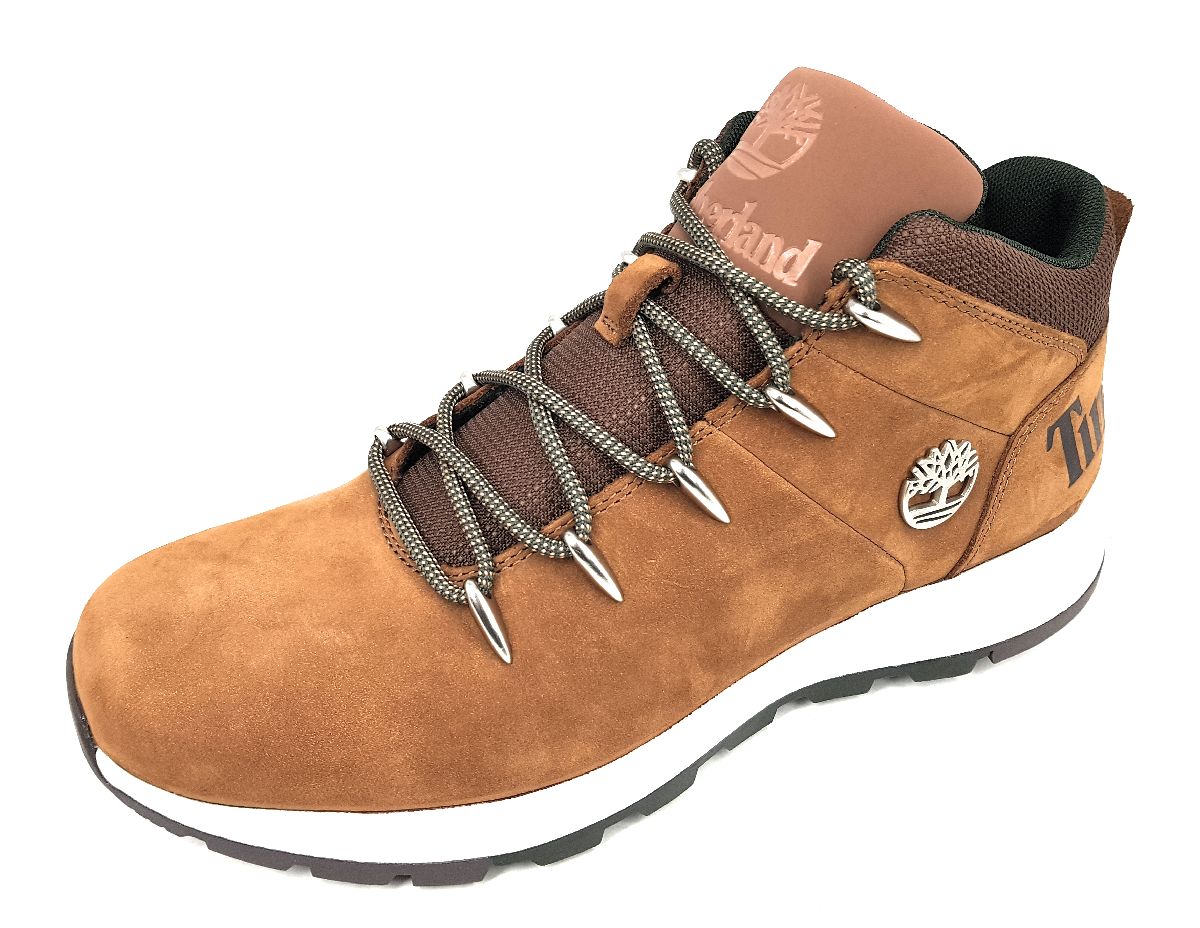 Timberland Sprint Trekker Mid Herrenschuhe Stiefel Schnürer Braun Freizeit (Saddle F131, Größe 40.5 EU)
