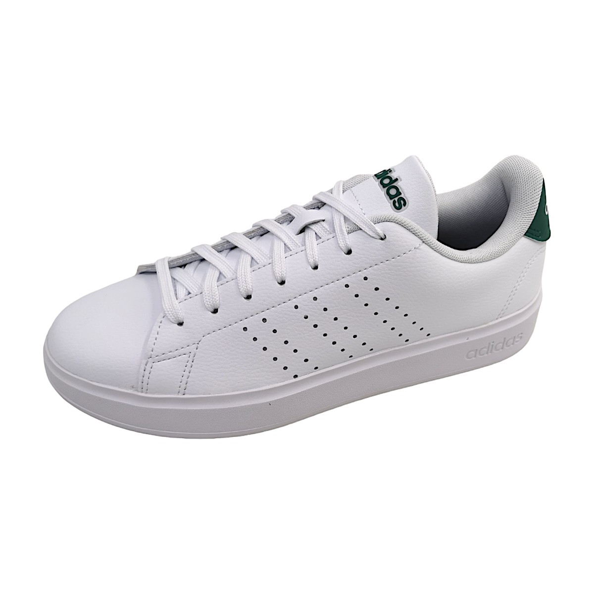 adidas Advantage Herrenschuhe Sneaker Sneaker low Weiß Freizeit (white green, Größe 41 EU)