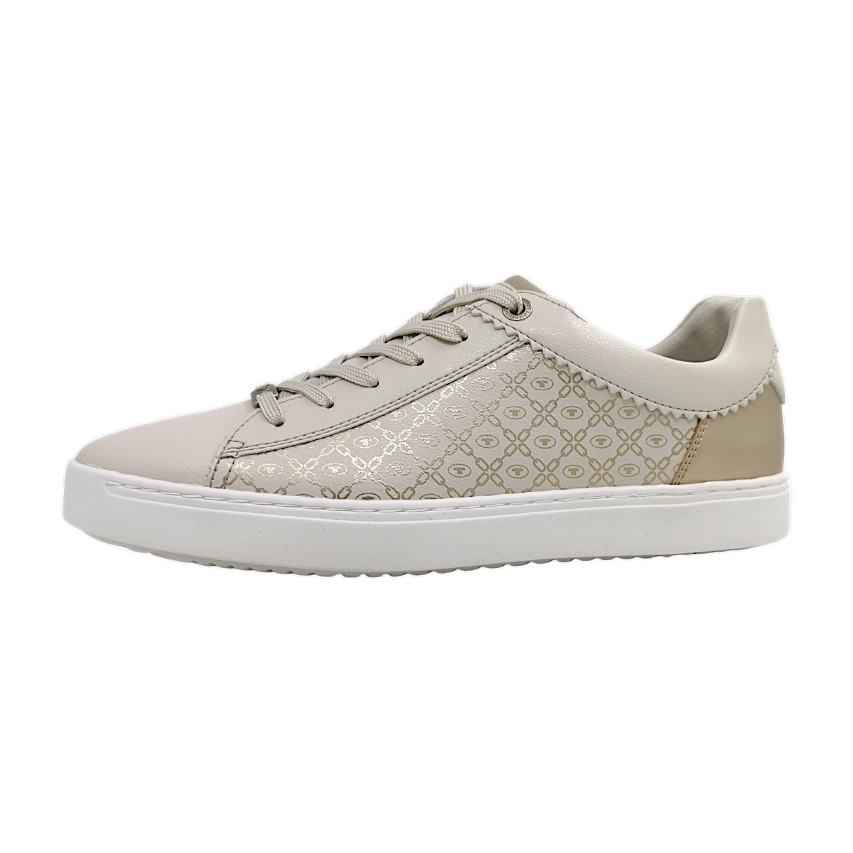 Tom Tailor Damenschuhe sportlicher Schnürer Beige Freizeit