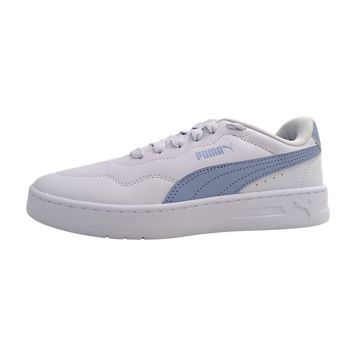Puma Court Lally Damenschuhe Schnürschuhe Sportive Weiß Freizeit (white/blue, Gr. 2:5.5)