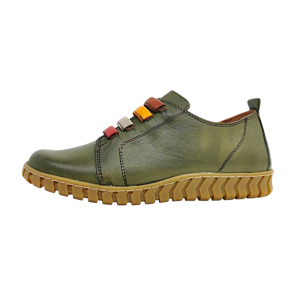 Gemini Damenschuhe Halbschuhe Bequem Slipper Grün Freizeit (khaki, Gr. 1:39)