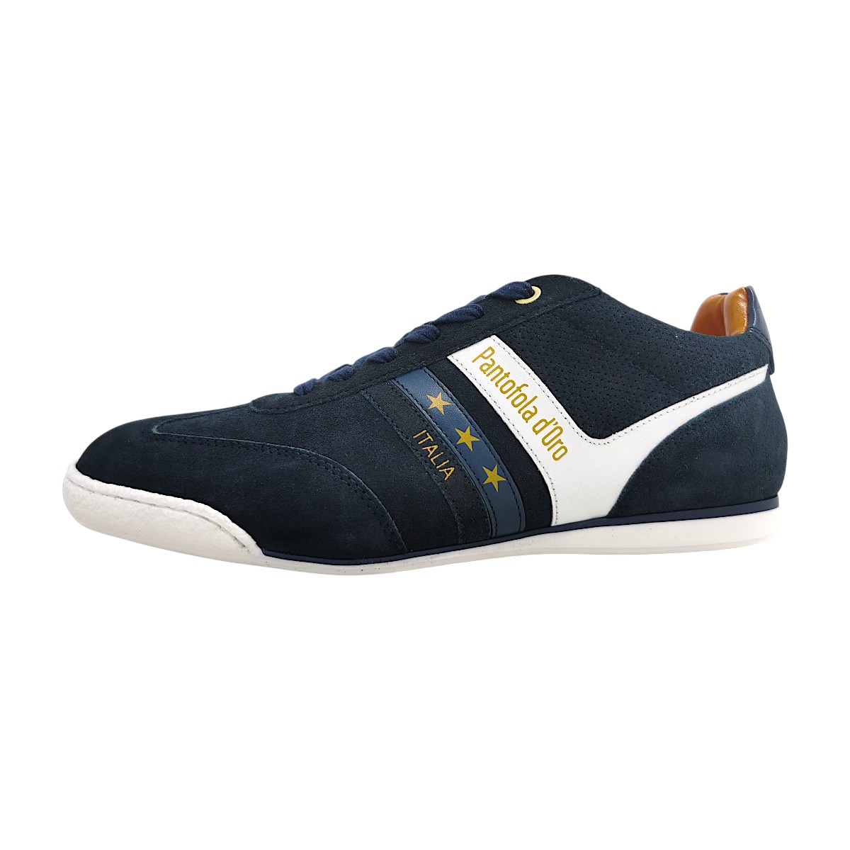 Pantofola d`oro Vaso Suede Herrenschuhe Schnürschuhe sportlicher Schnürer Blau Freizeit