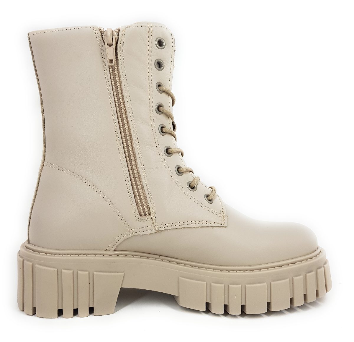 Palpa Damenschuhe Stiefeletten Schnürer Stiefel Beige Freizeit (lamb, Größe 36 EU)